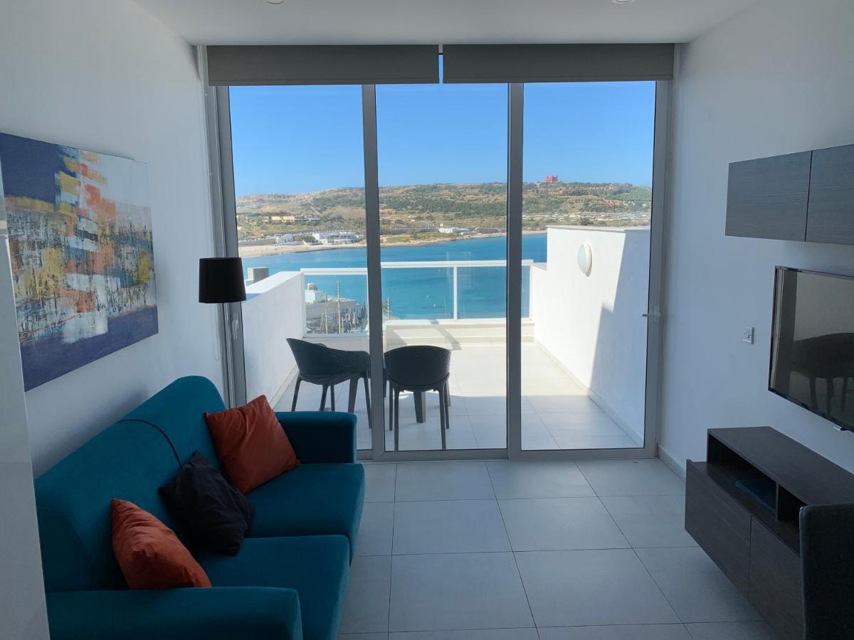 Sea View Penthouse Mellieha Bay Leilighet Eksteriør bilde